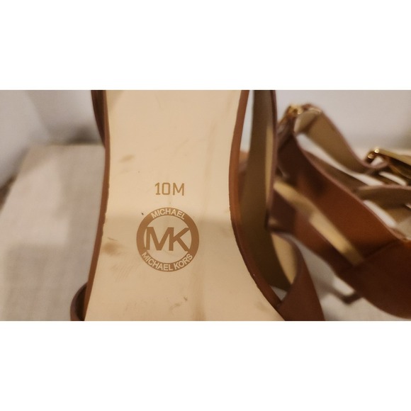 Michael Kors Women's Brown Michael Anya Mid-Heel Sandals size 10 - Picture 6 of 6